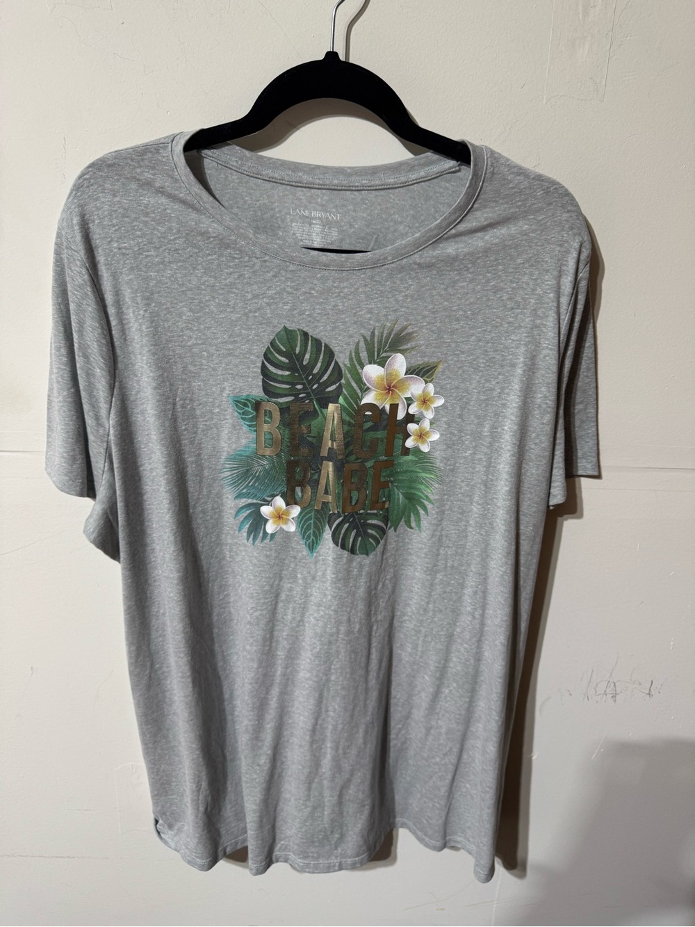Gray 'Beach Babe' Tropical Graphic Tee